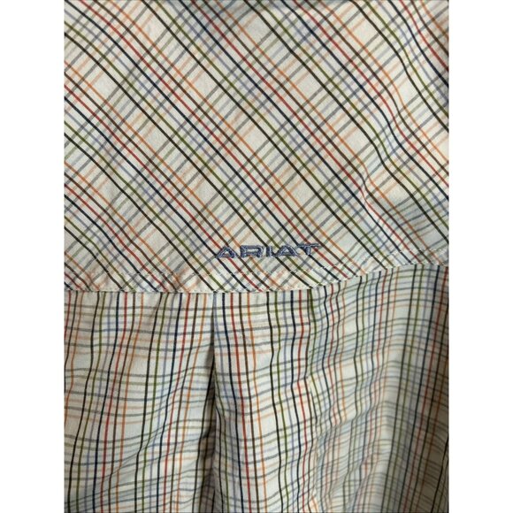 Ariat Men’s XL Multicolor Stripe Western Shirt Short Sleeve EUC | Cowboy Casual - Picture 4 of 4